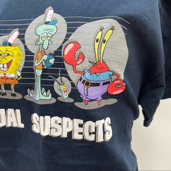SpongeBob SquarePants & Gang ‘Usual Suspects’ Navy Unisex T-Shirt - Medium - Picture 4 of 9